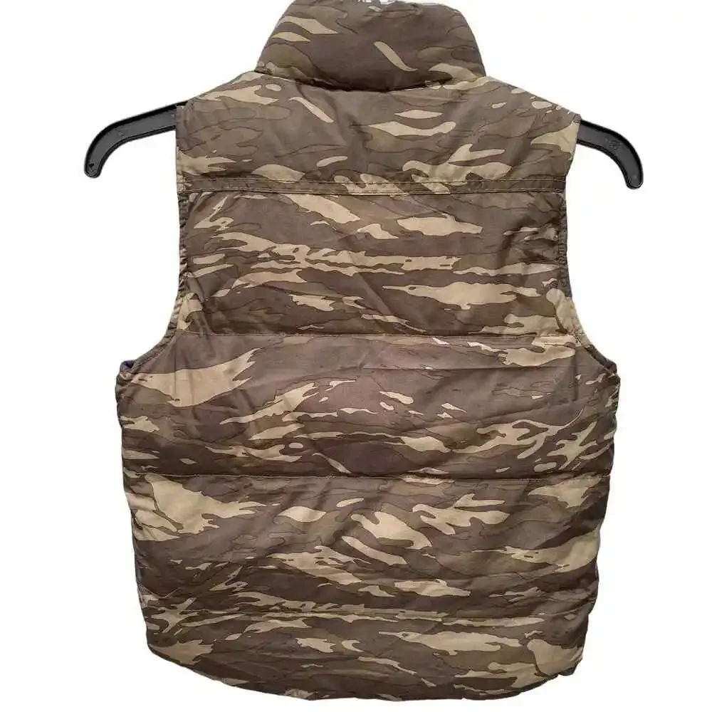 Gap Kids Reversible Puffer Vest  Sz S 6 7 Navy Blue Camouflage Camo Quilted Warm